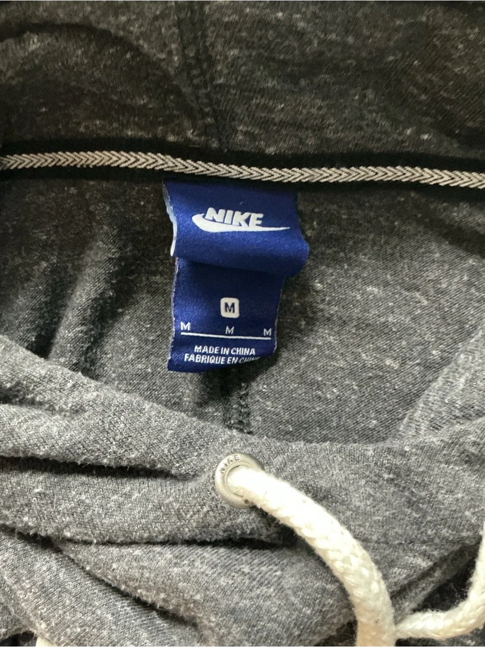 Nike Gray Hooded Sweatshirt with White Logo
